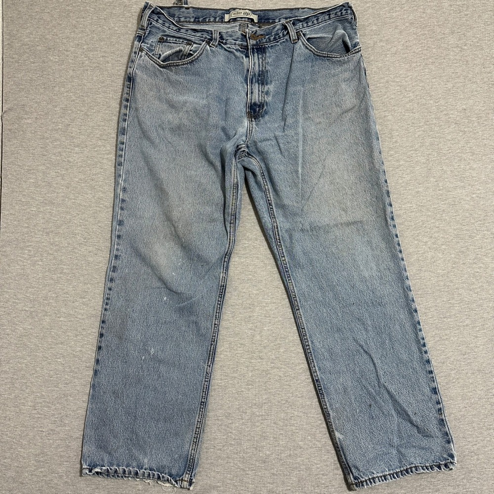 Urban Up Relaxed Straight Leg Jeans Light Wash Blue Denim Y2K Grunge Mens 40x31